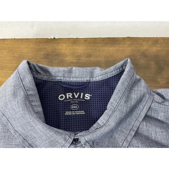 Orvis Classic Collection Button-Up Shirt Men's 2XL Blue Chest Pockets - Picture 4 of 8
